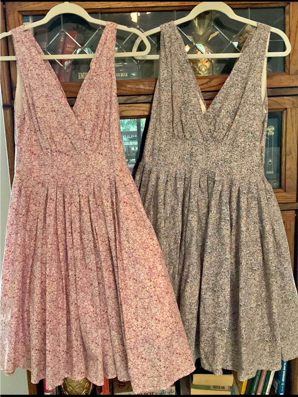 Aryeh Vintage Ditsy Floral Pleated Midi Dress Lot - Set of 2 (Sizes S & M)